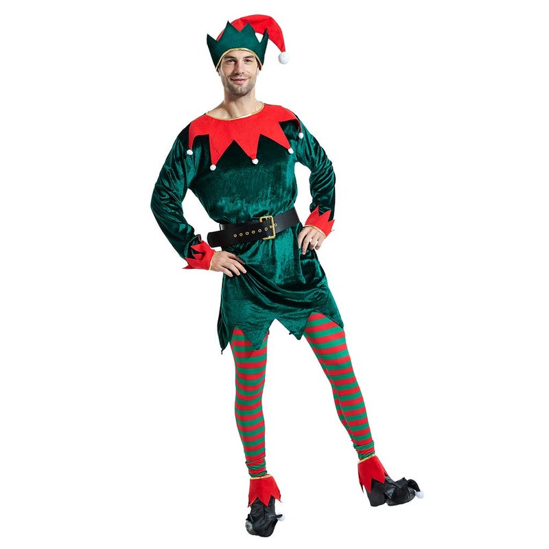 ReneeCho Men's Christmas Costume Elf Set, Large - Image 3